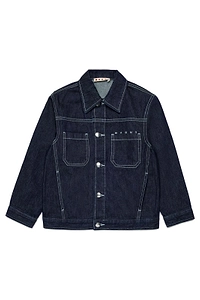 Marni Kids Logo Embroidered Denim Jacket