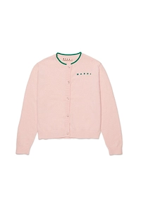 Marni Kids Logo Embroidered Knitted Cardigan