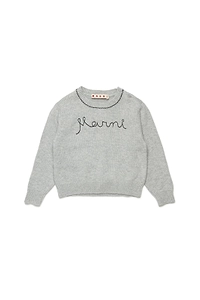 Marni Kids Logo Embroidered Knitted Jumper