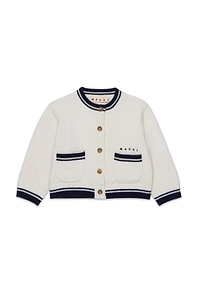 Marni Kids Logo Embroidered Knitted Cardigan
