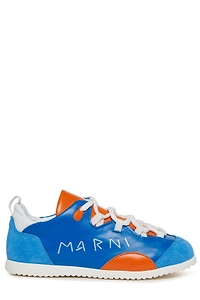Marni Kids Logo Embroidered Lace-Up Sneakers