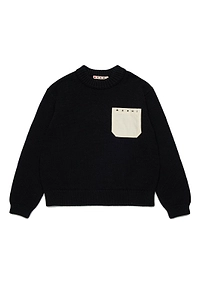 Marni Kids Logo Embroidered Knitted Jumper