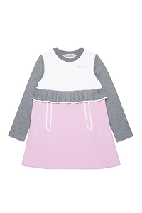 Marni Kids Logo-Embroidered Ruffled Patchwork Dress