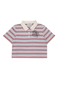 Marni Kids Logo Embroidered Striped Polo Shirt
