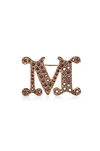 Facella Crystal Initial Brooch