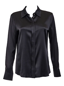 Max Mara Studio Satin Long-Sleeve Top