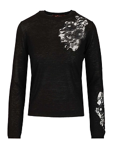 Max Mara Studio Mstellisse Lace Embroidered Crewneck Jumper