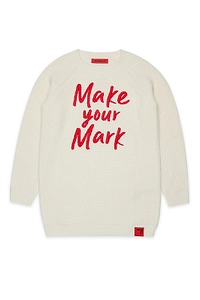 Max&Co. Kids Slogan Embroidered Knitted Dress