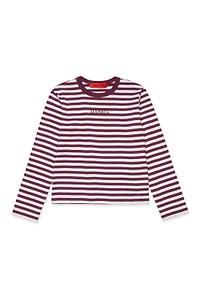 Striped Crewneck Long-Sleeved T-Shirt
