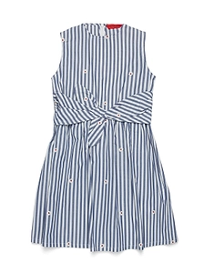 Max&Co. Kids Striped Crewneck Sleeveless Dress
