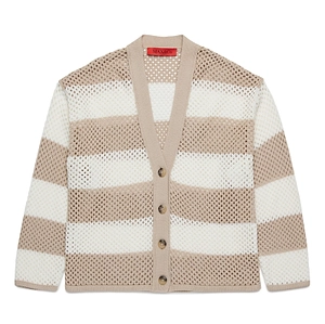 Max&Co. Kids Striped V-Neck Cardigan