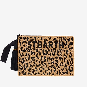Beaded Animal-Pattern Clutch Bag