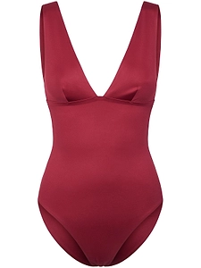 V-Neck One-Piece Swimsuit