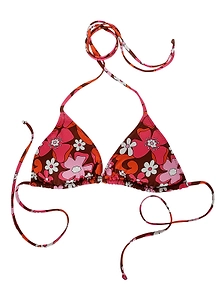 Floral Printed Triangle Bikini Top