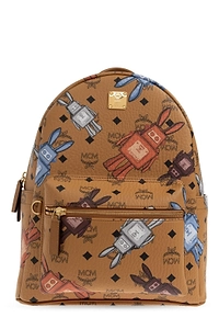 Mcm All-Over Printed Zip-Up Backpack