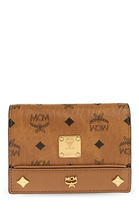 Mcm All Over Logo Print Wallet