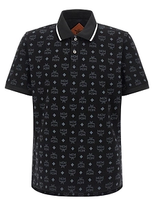 Mcm All-Over Logo Printed Polo Shirt