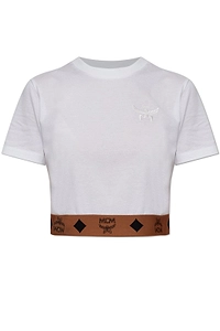 Mcm Crewneck Cropped T-Shirt