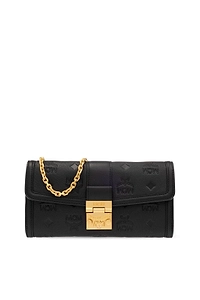 Mcm Fold-Over Chain-Link Crossbody Bag