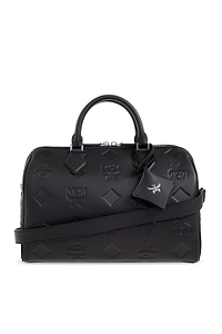 Mcm Embossed Top Handle Tote Bag