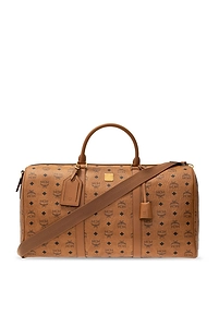Mcm Logo Detailed Zip-Up Duffle Bag