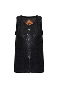 Mcm Logo Patch Embellished Tank Top