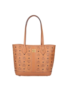 Mcm Logo Plaque Monogram Tote Bag