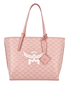 Mcm Medium Himmel Lauretos Top Handle Bag