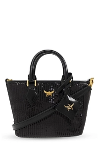 Mcm Sequinned Aren Shopper Bag
