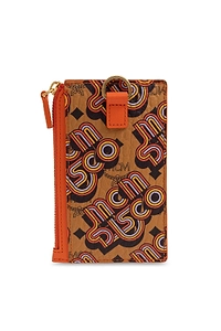 Mcm Printed Zip Card Holder Wallet