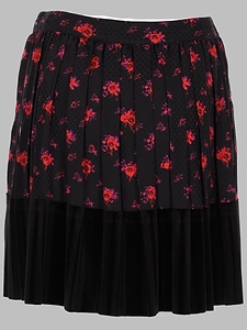 Mcq Alexander Mcqueen Pleated Floral Skirt