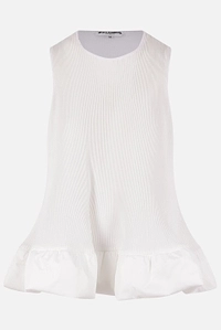 Melitta Baumeister Pleated Ruffle-Hem Top