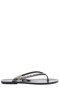 Menghi Berta Beaded Flip-Flop Sandals