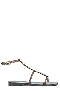 Menghi Beaded Ankle-Strap Flat Sandals
