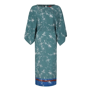 Floral Kimono-Sleeve Dress