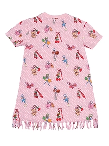 Graphic Printed Fringed Dress