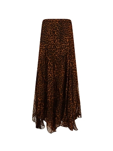 Mes Demoiselles Animal Print Flared Skirt
