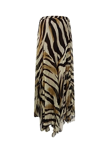 Zebra Print Flared Skirt