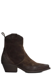 Texan Pointed Toe Ankle Boots