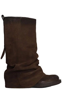 Metisse Slouchy-Effect Distressed-Finish Pull-On Boots