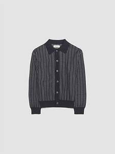 Mfpen Formal Stripe Polo Cardigan