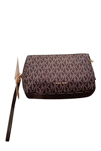 Michael Kors All-Over Logo Patterned Zip-Up Clutch Bag