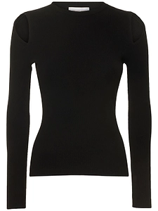 Michael Kors Collection Cutout Fitted Knitted Sweater