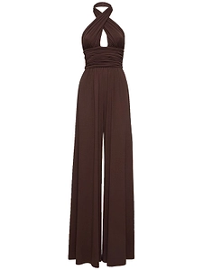 Michael Kors Collection Crisscross Wide-Leg Jumpsuit