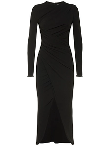 Michael Kors Collection Draped Long-Sleeve Dress