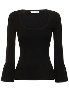 Michael Kors Collection Fluted-Sleeve Knitted Top