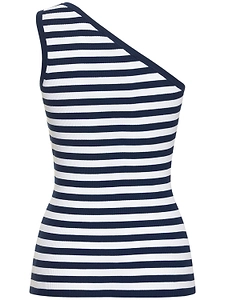 Michael Kors Collection One-Shoulder Striped Top