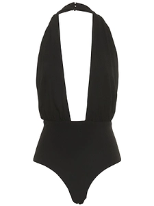 Michael Kors Collection Plunge Halterneck Bodysuit