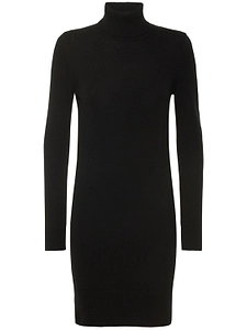 Ribbed Turtleneck Knitted Dress