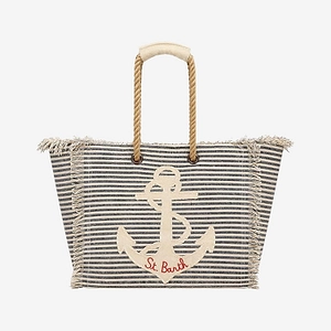 Striped Anchor Shoulder Bag